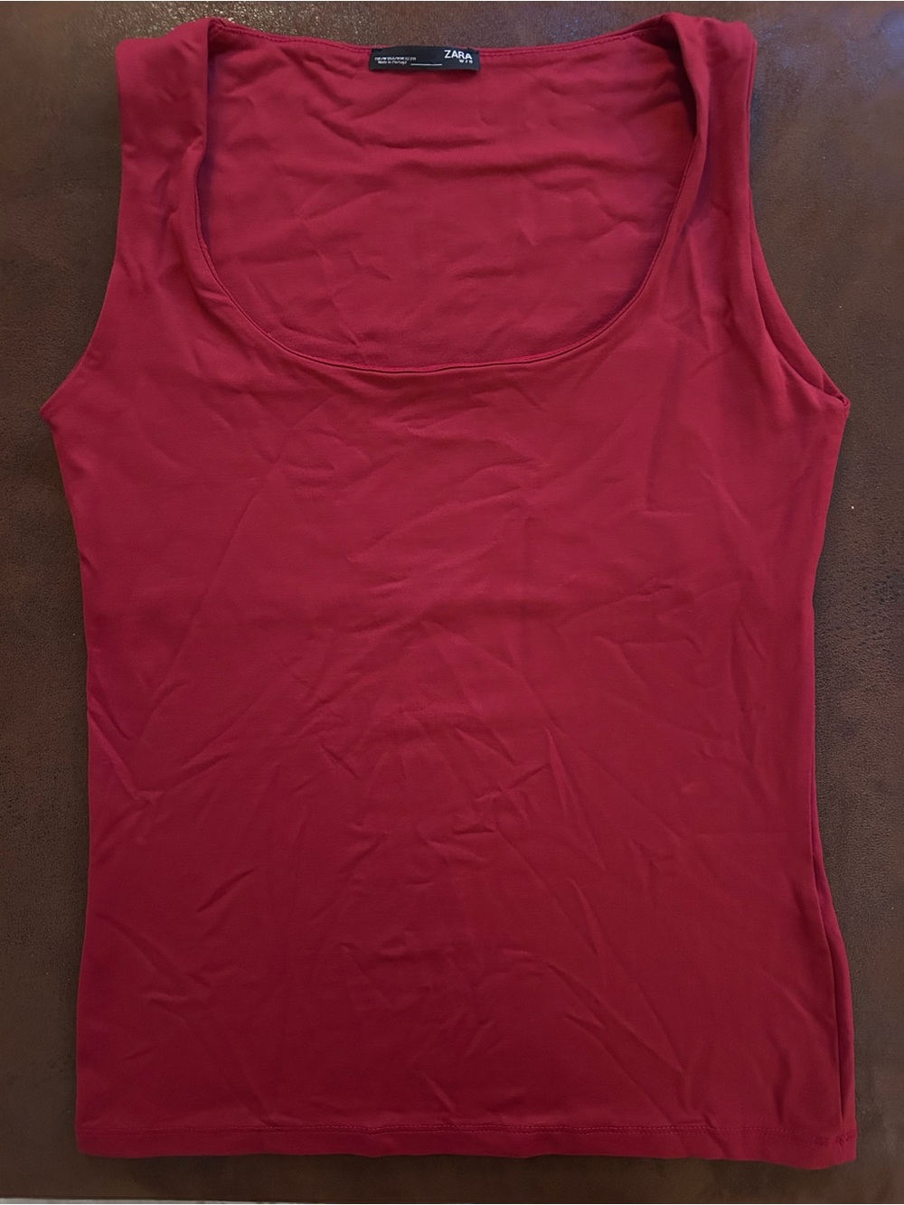 Zara Red Scoop Neck Tank Top